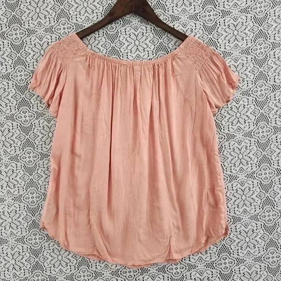 Harve Benard Boat neck Ruffle Short sleeve Pattern Blouse L - Picture 2 of 8